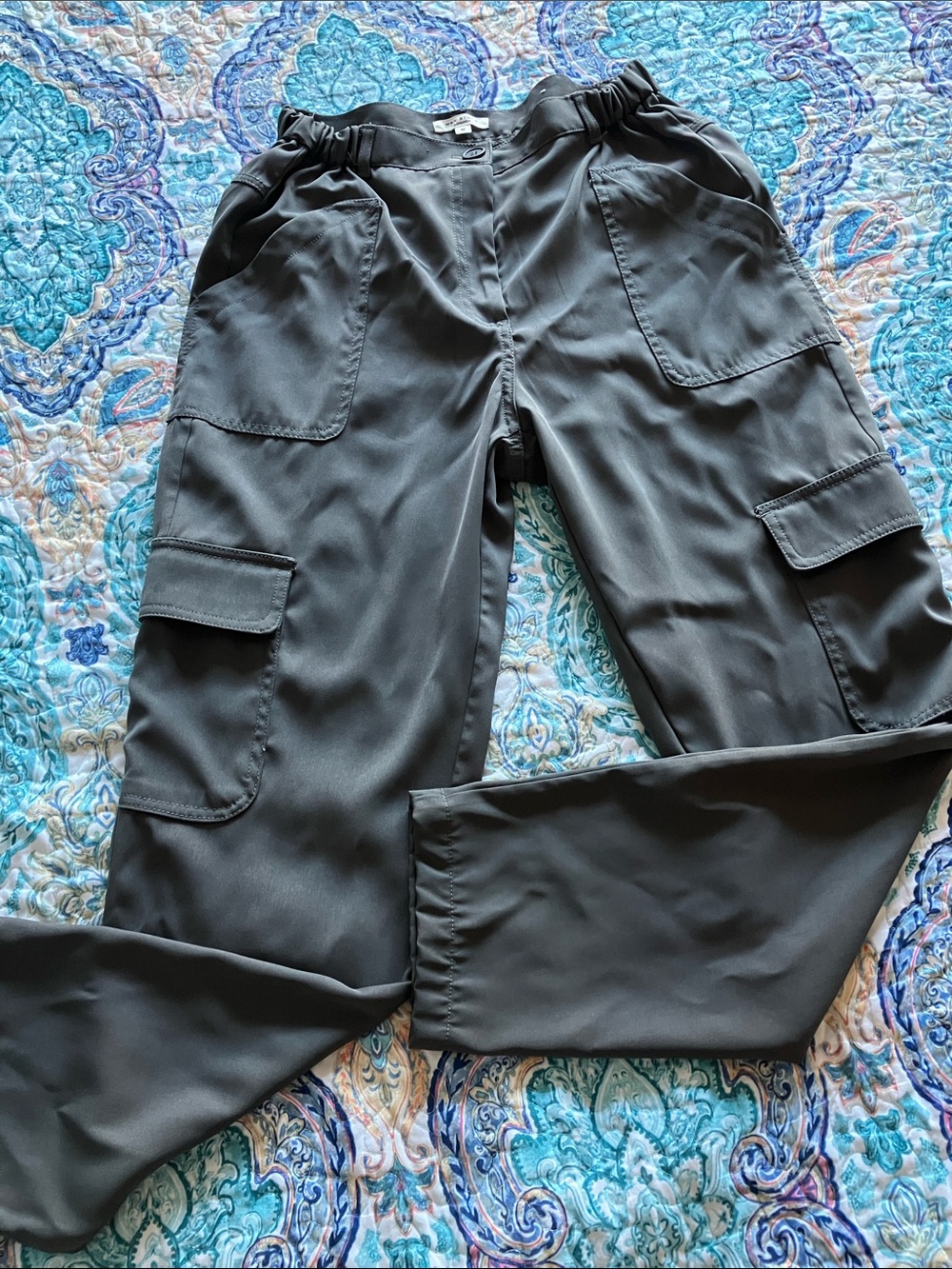 Max Studio Women's Cargo Pants in Dark Gray